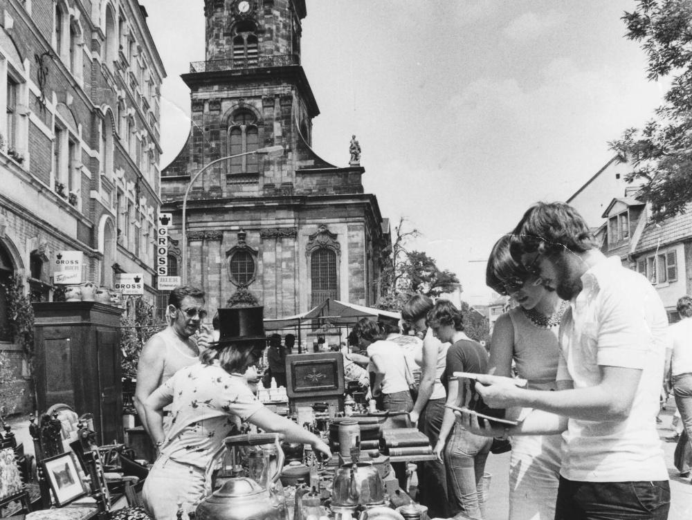 Kunst- und Krammarkt beim Altstadtfest 1976 in der Türkenstraße